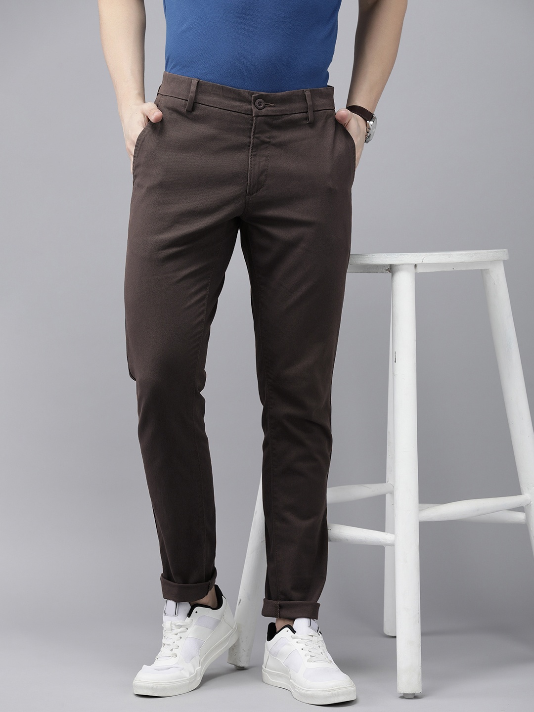 

U.S. Polo Assn. Men Austin Slim Fit Chinos Trousers, Brown
