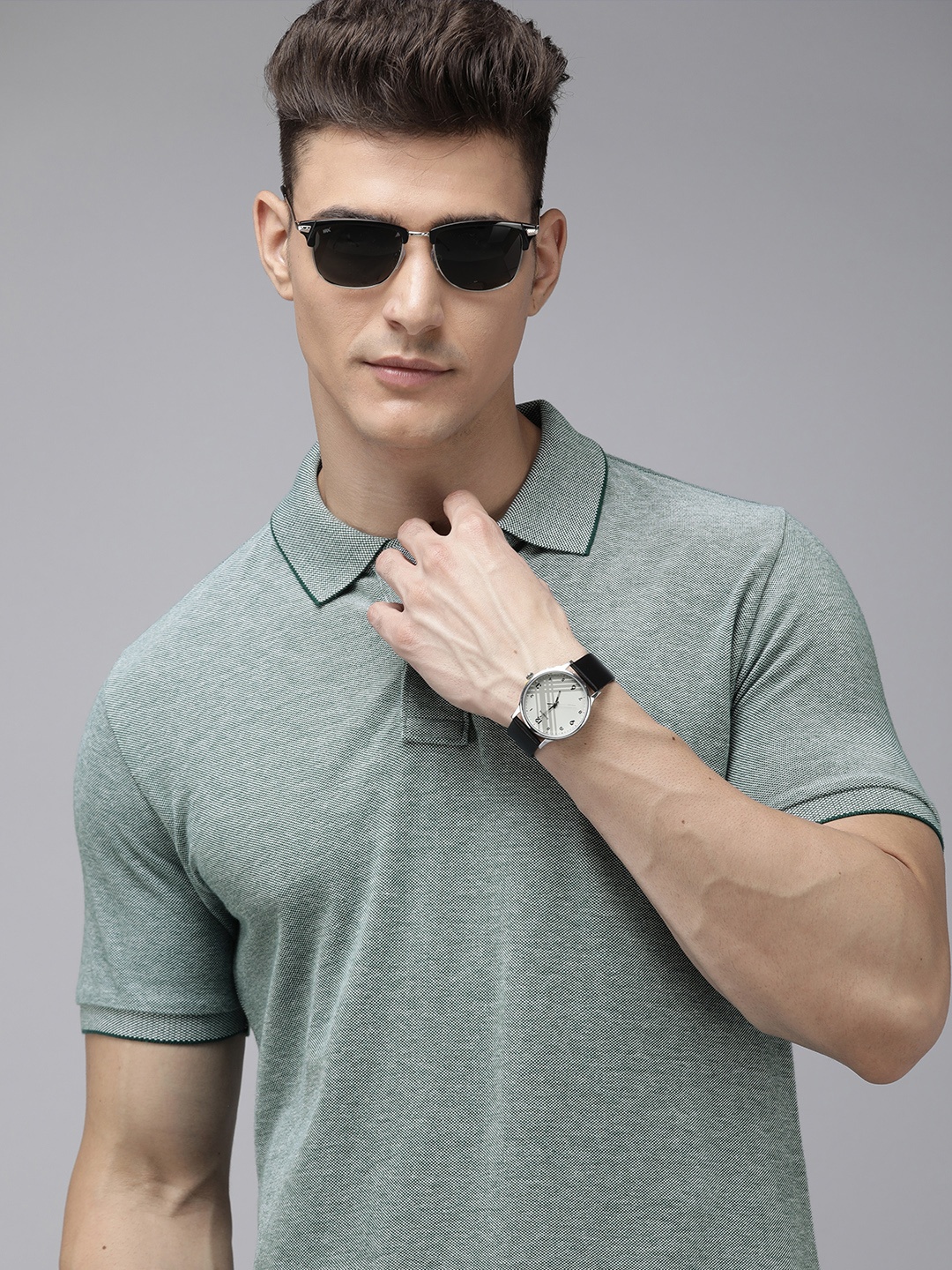 

U.S. Polo Assn. Polo Collar Pure Cotton Slim Fit T-shirt, Green