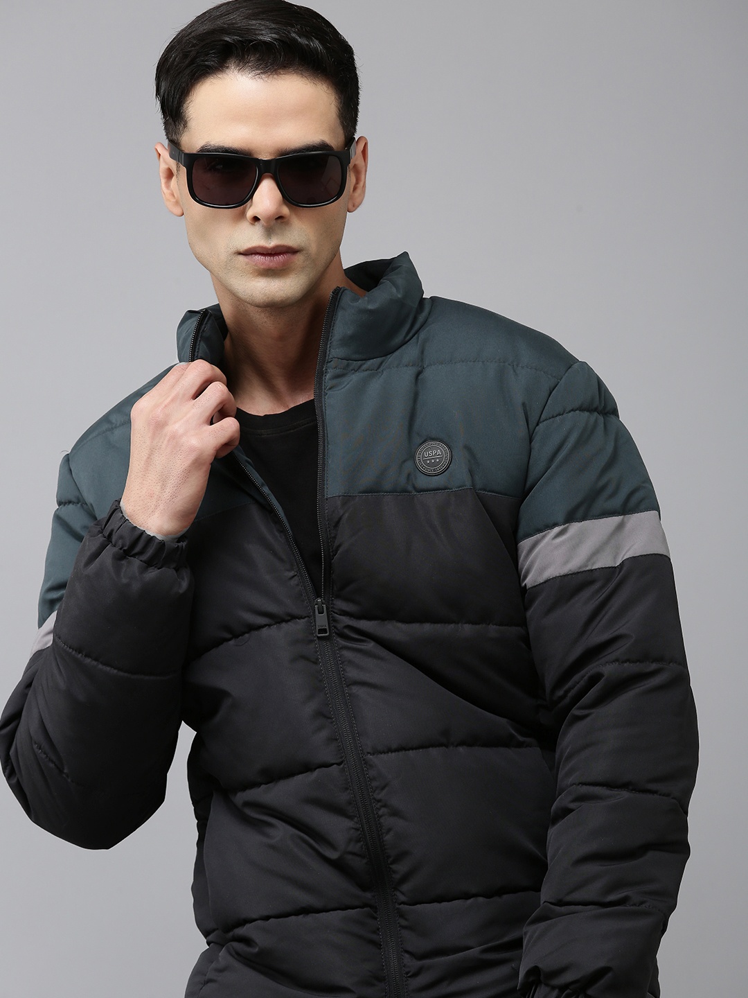 

U.S. Polo Assn. Colourblocked Puffer Jacket, Black