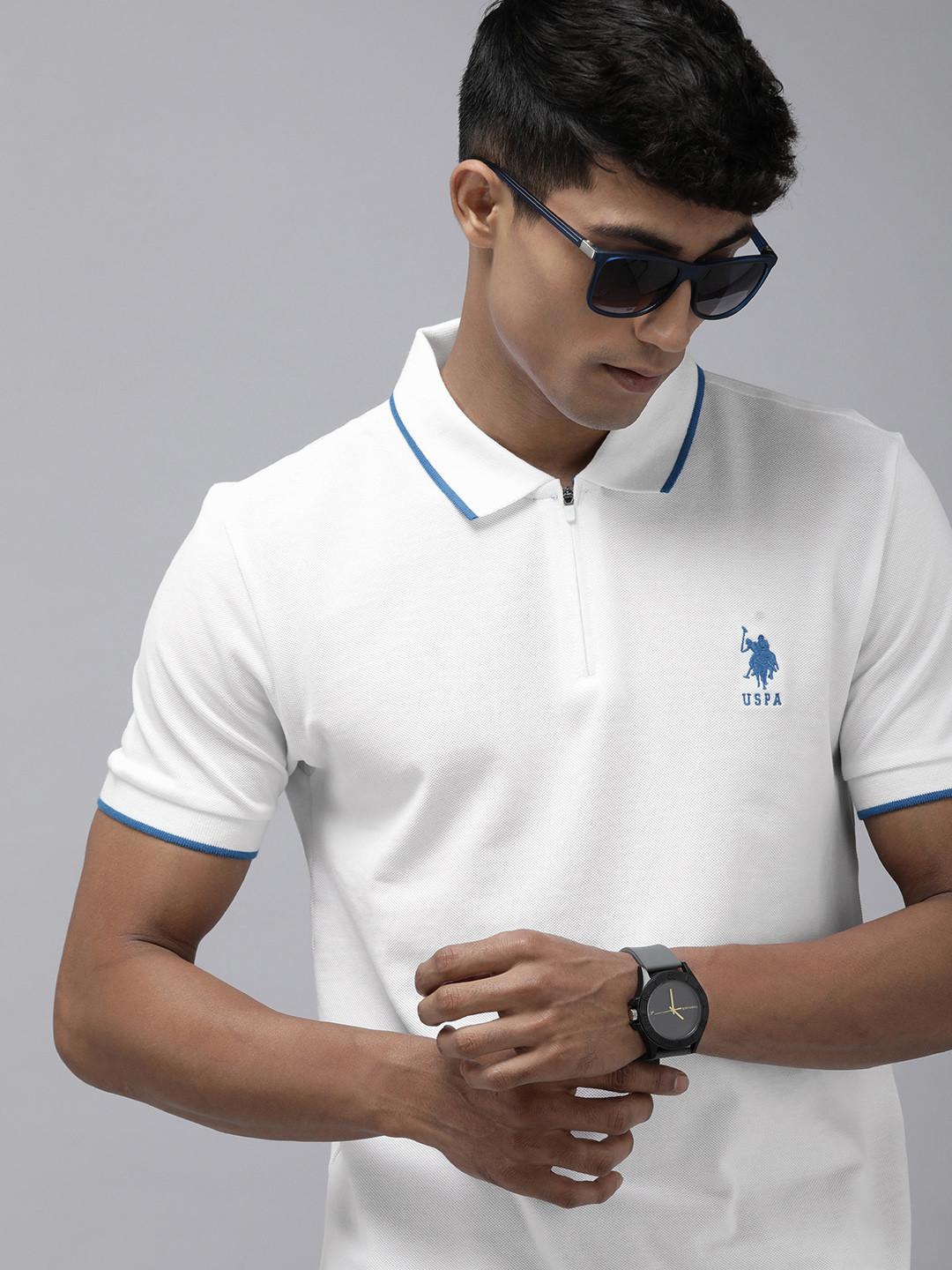 

U.S. Polo Assn. Polo Collar Pure Cotton Slim Fit T-shirt, White