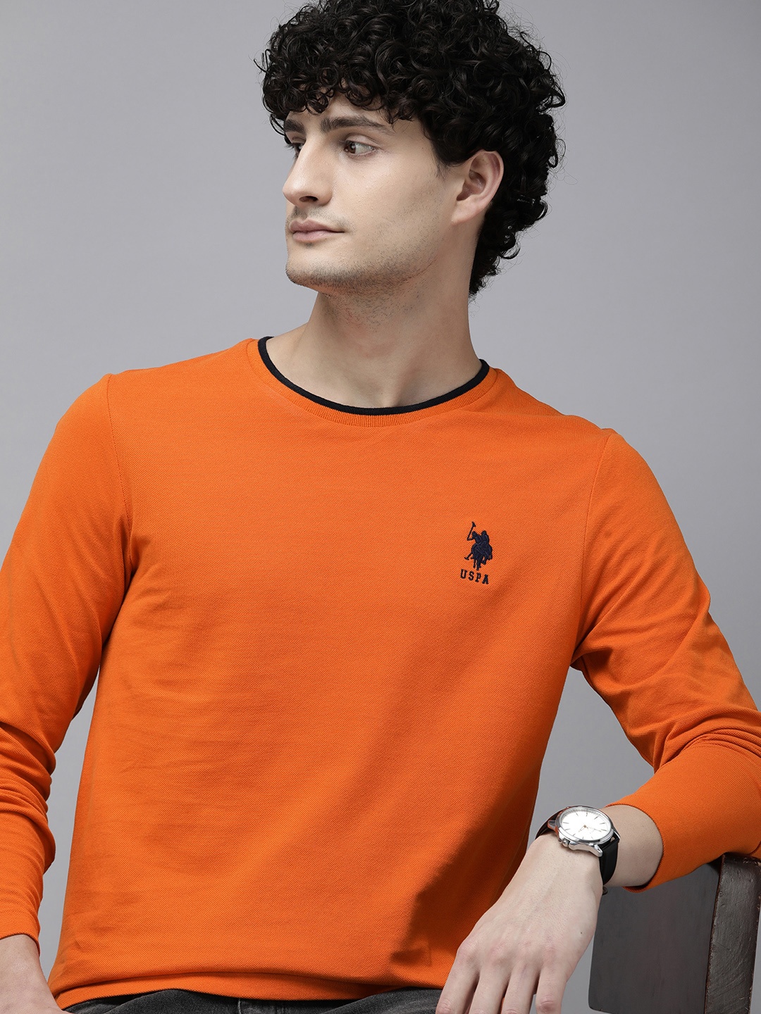 

U.S. Polo Assn. Pure Cotton Slim Fit T-shirt, Orange