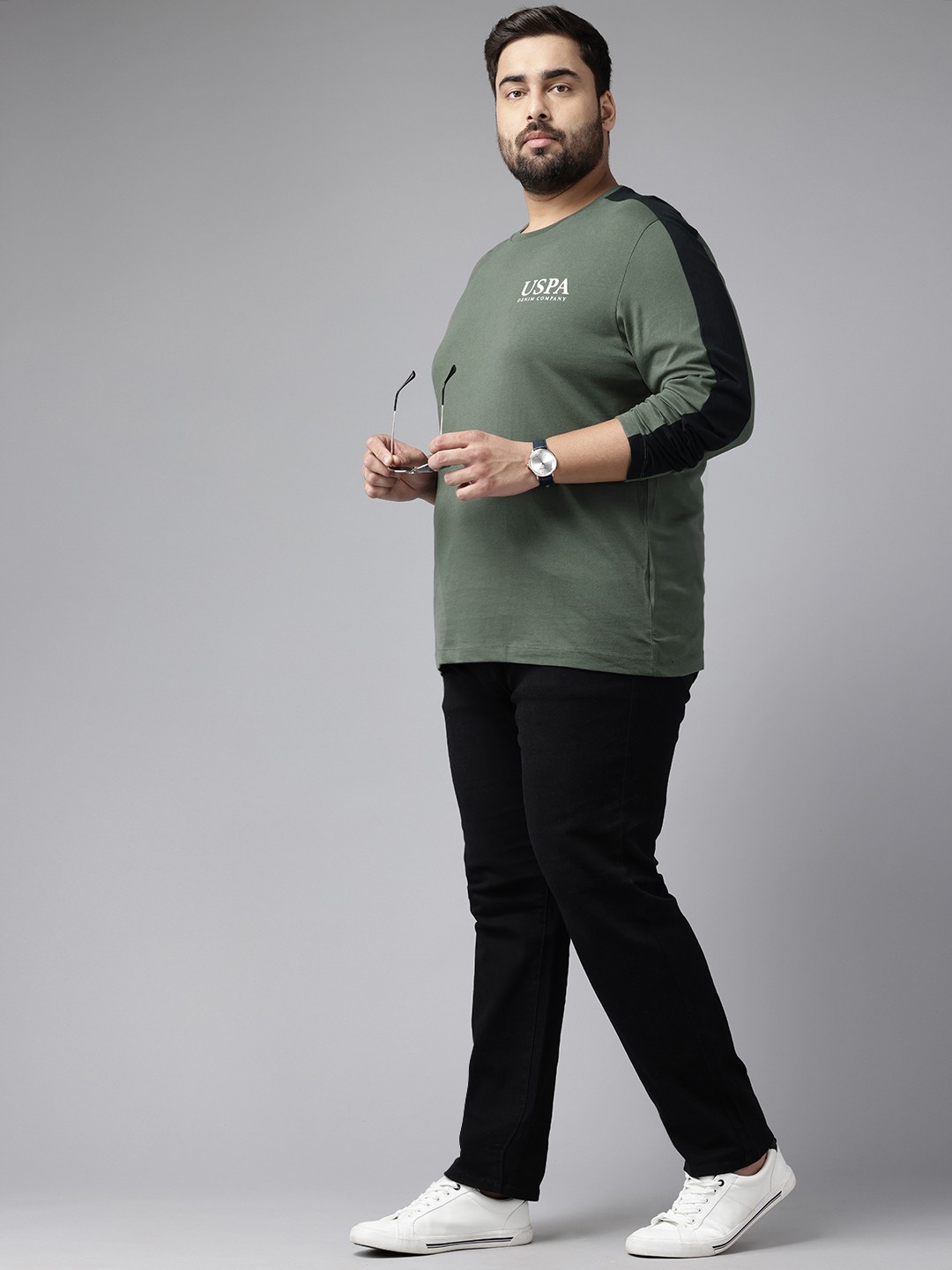

U.S. Polo Assn. Denim Co. Plus Size Pure Cotton T-shirt, Olive