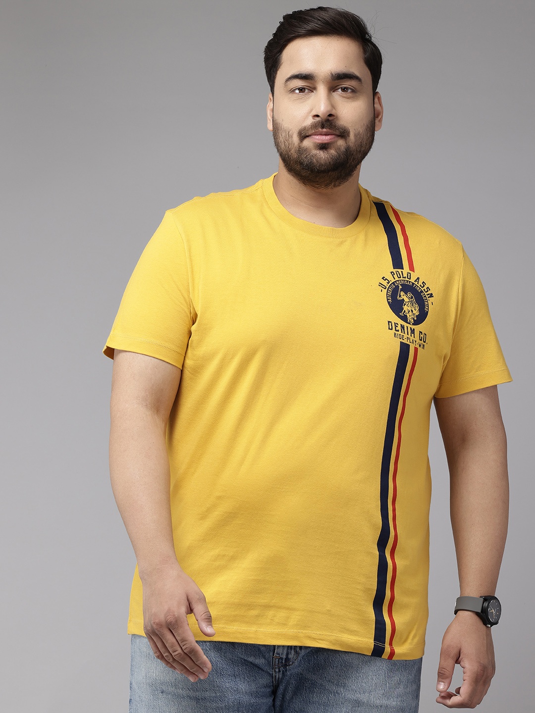 

U.S. Polo Assn. Denim Co. Plus Size Brand Logo Printed T-shirt, Mustard
