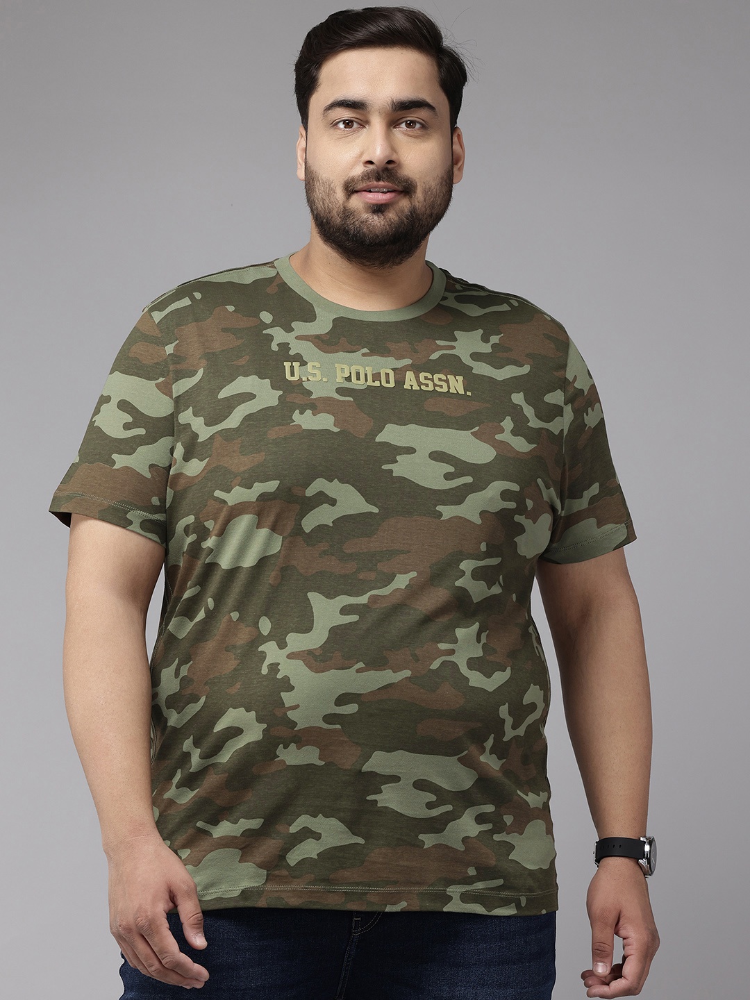 

U.S. Polo Assn. Denim Co. Plus Size Graphic Printed T-shirt, Olive