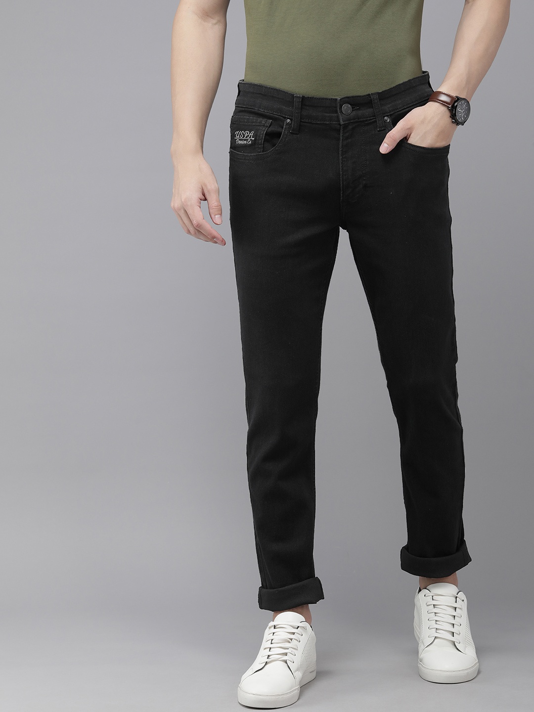 

U.S. Polo Assn. Denim Co. Men Slim Fit Stretchable Jeans, Black