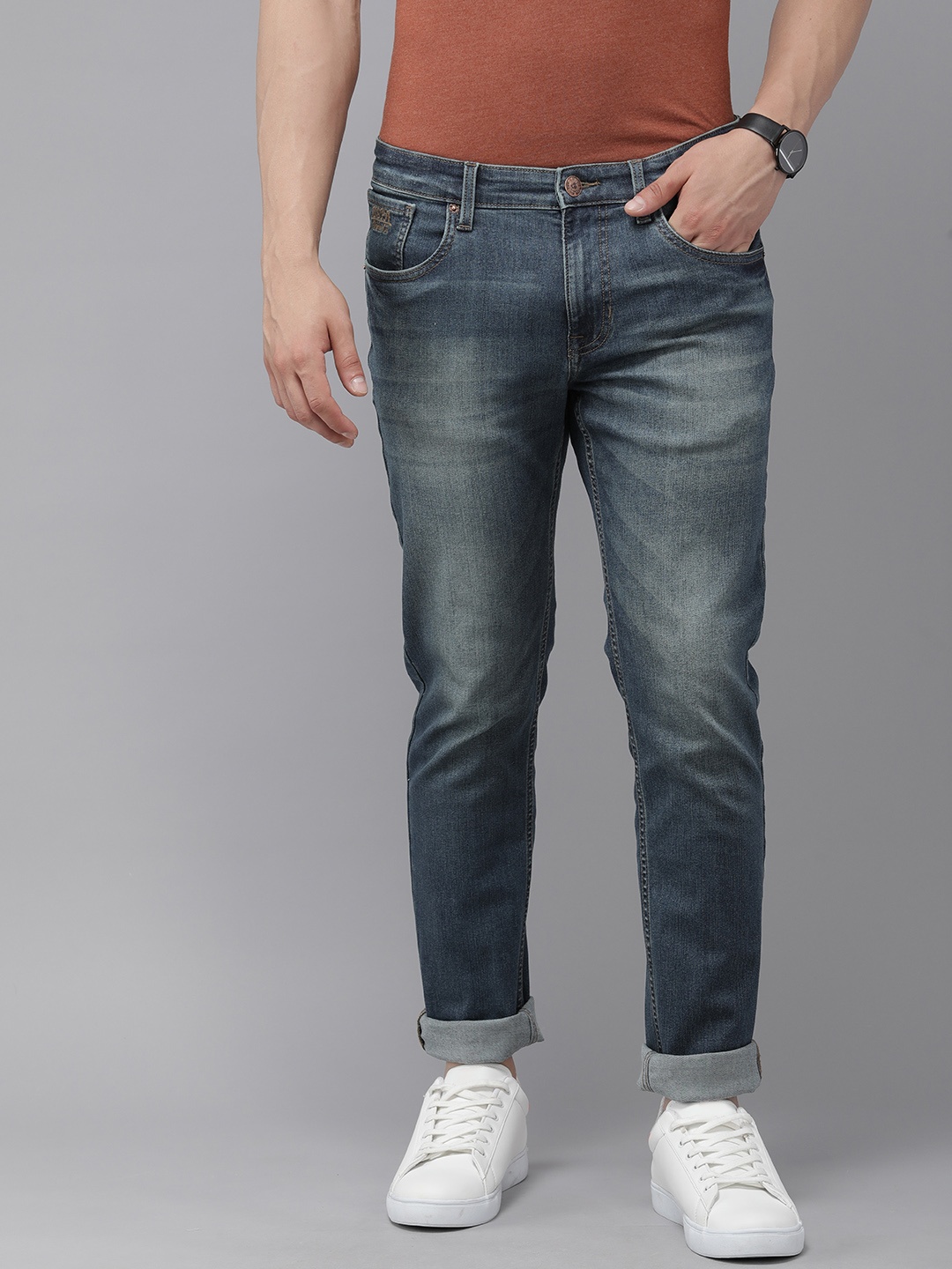 

U.S. Polo Assn. Denim Co. Men Slim Fit Heavy Fade Stretchable Jeans, Blue