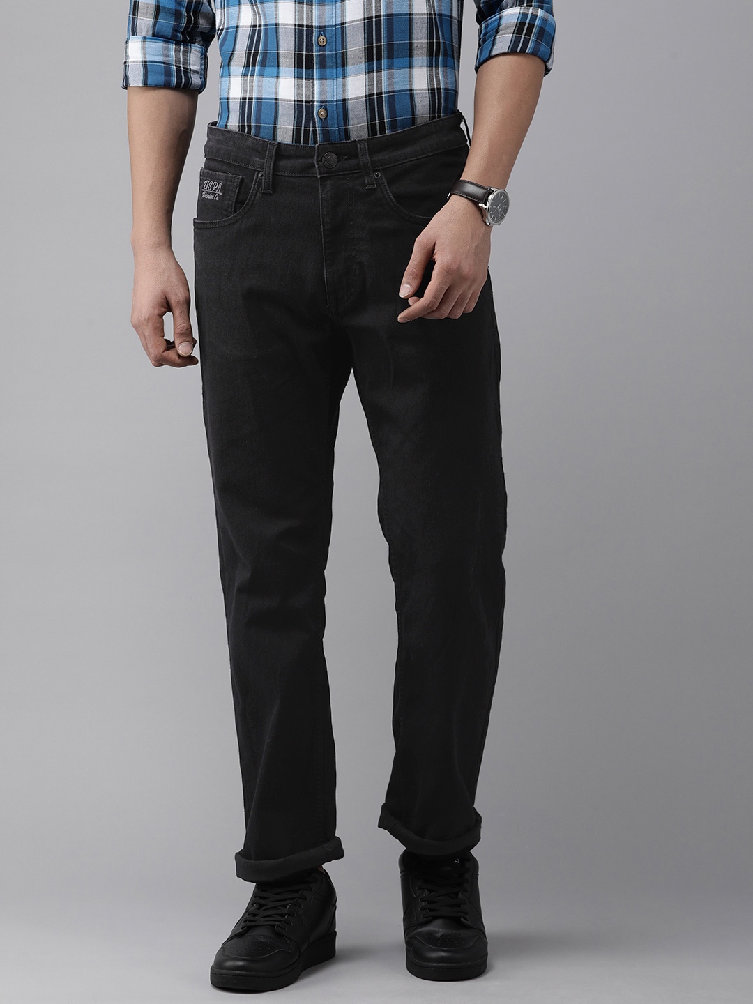 

U.S. Polo Assn. Denim Co. Men Black Harold Slim Straight Fit Stretchable Jeans