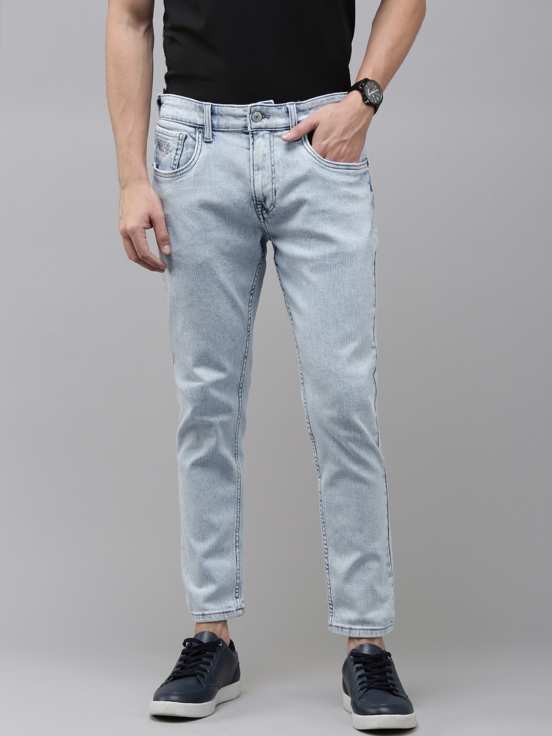 

U.S. Polo Assn. Denim Co. Men Heavy Fade Stretchable Mid-Rise Jeans, Blue