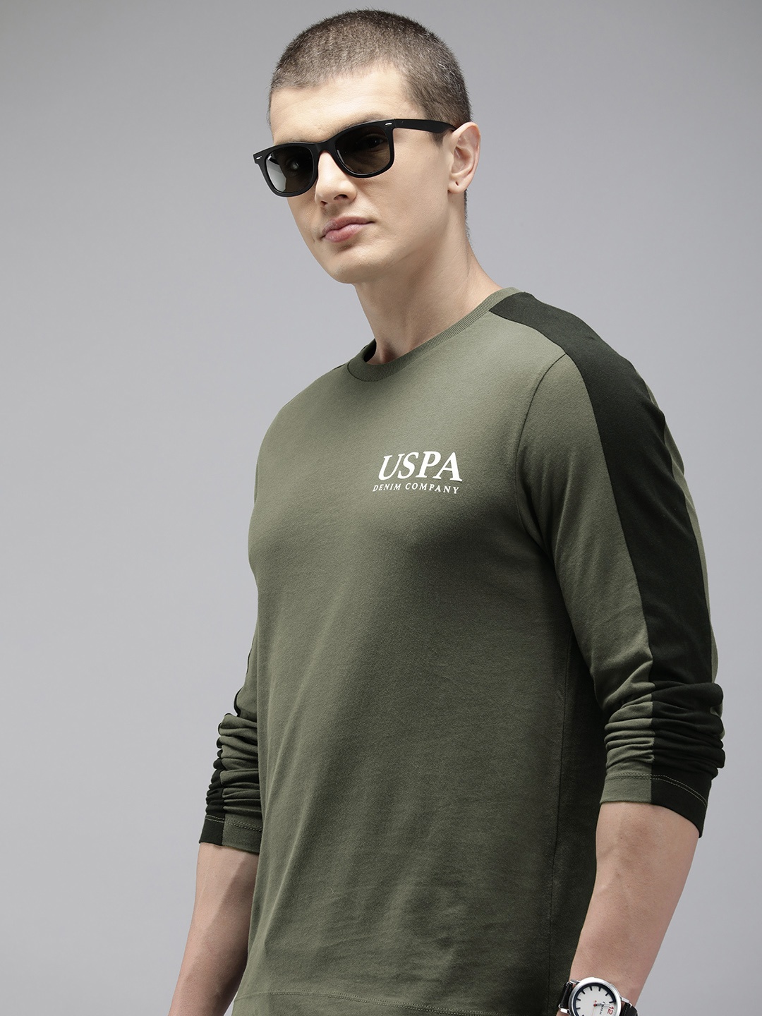 

U.S. Polo Assn. Denim Co. Pure Cotton Brand Logo Printed T-shirt, Grey