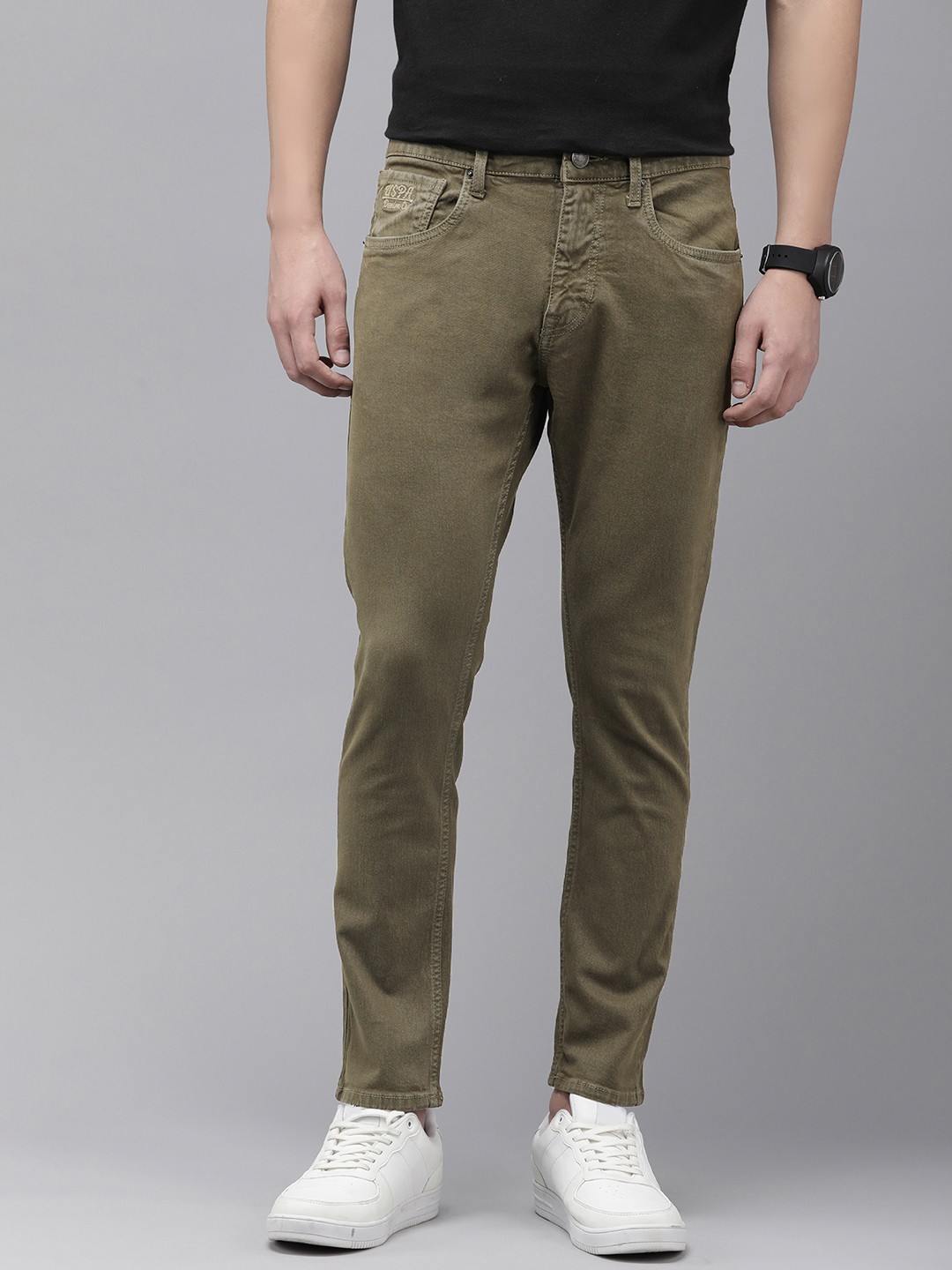 

U.S. Polo Assn. Denim Co. Men Cropped Stretchable Jeans, Olive