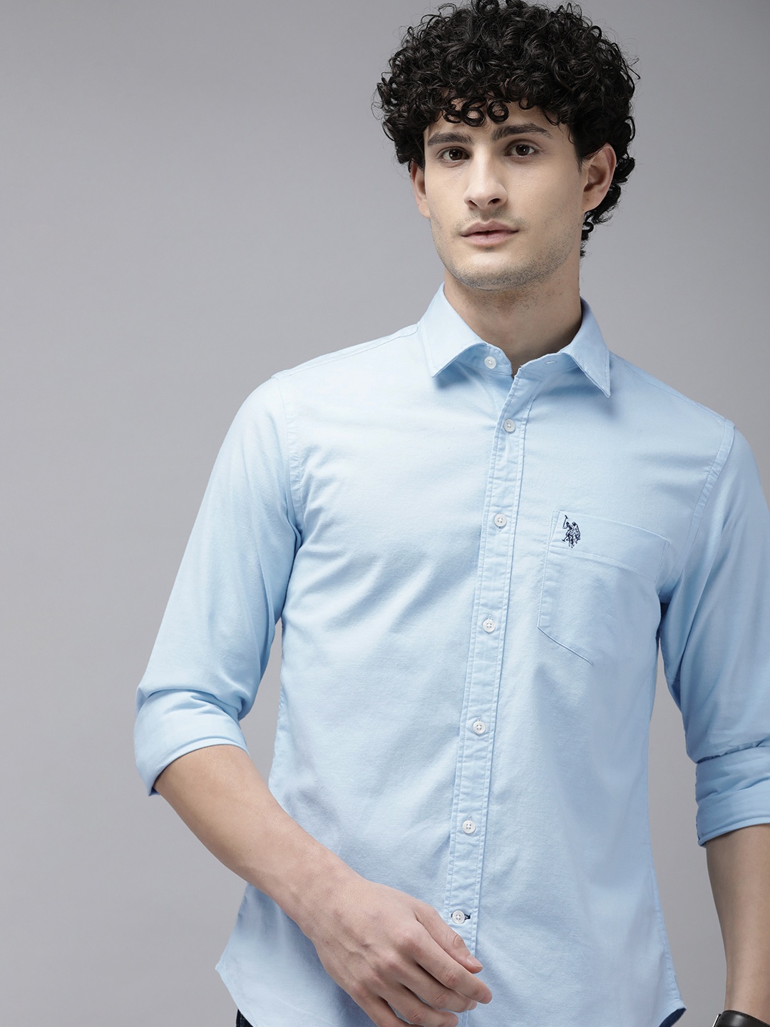 

U.S. Polo Assn. Tailored Fit Opaque Casual Shirt, Blue