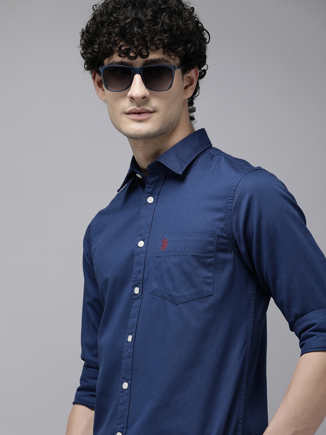 

U.S. Polo Assn. Pure Cotton Tailored Fit Casual Shirt, Navy blue