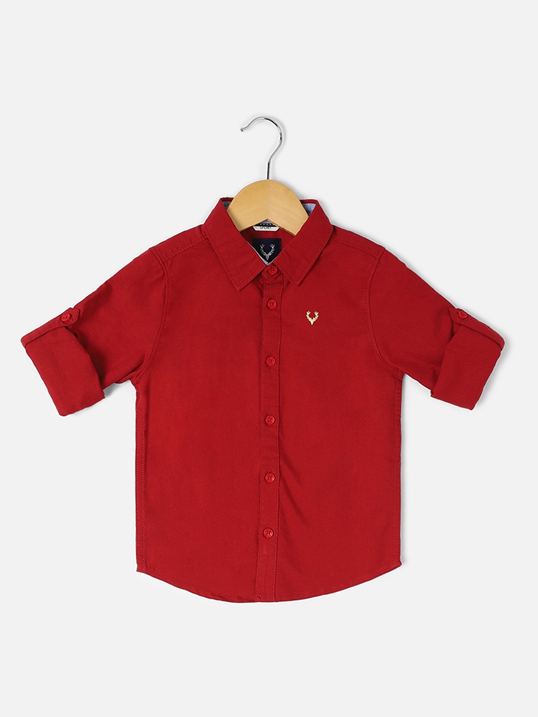 

Allen Solly Junior Boys Slim Fit Opaque Casual Shirt, Red