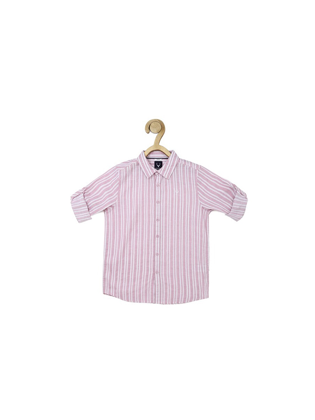 

Allen Solly Junior Boys Slim Fit Vertical Stripes Opaque Pure Cotton Casual Shirt, Purple