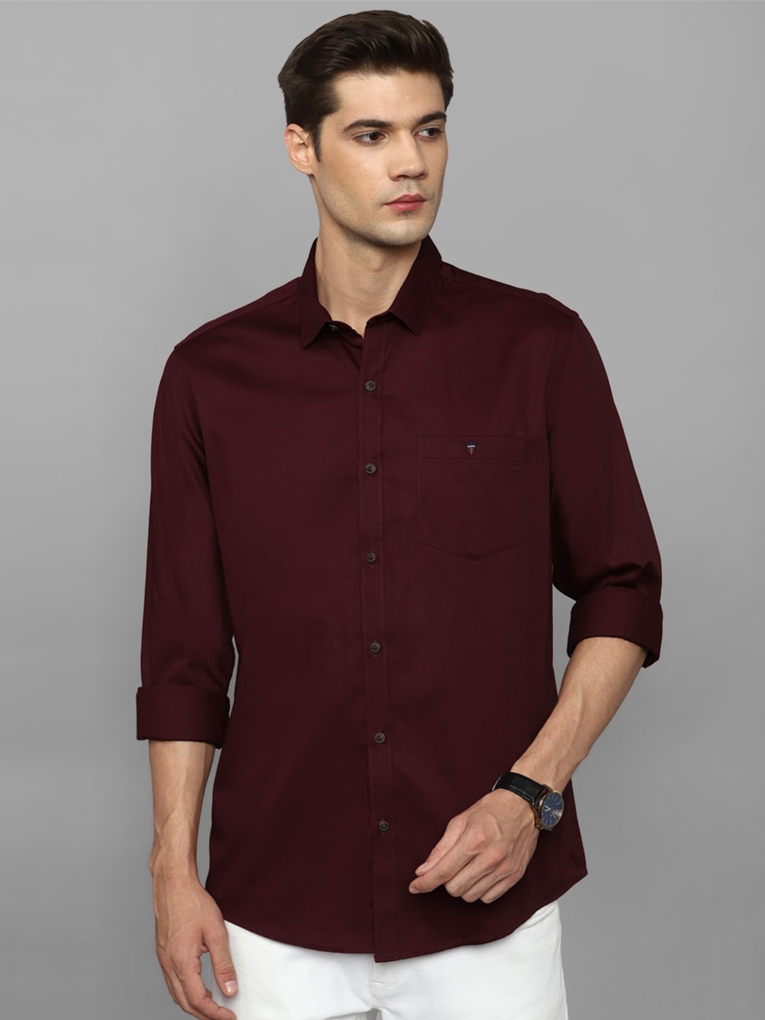 

Louis Philippe Jeans Slim Fit Cotton Casual Shirt, Maroon