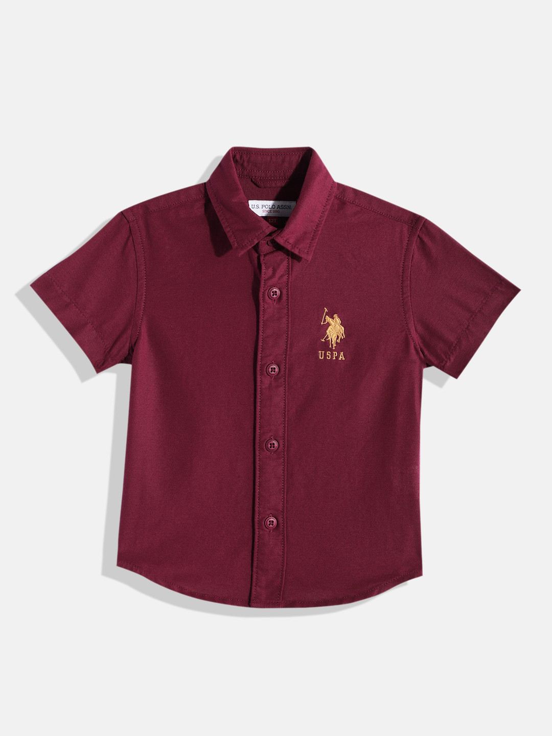 

U.S. Polo Assn. Kids Boys Pure Cotton Casual Shirt, Burgundy