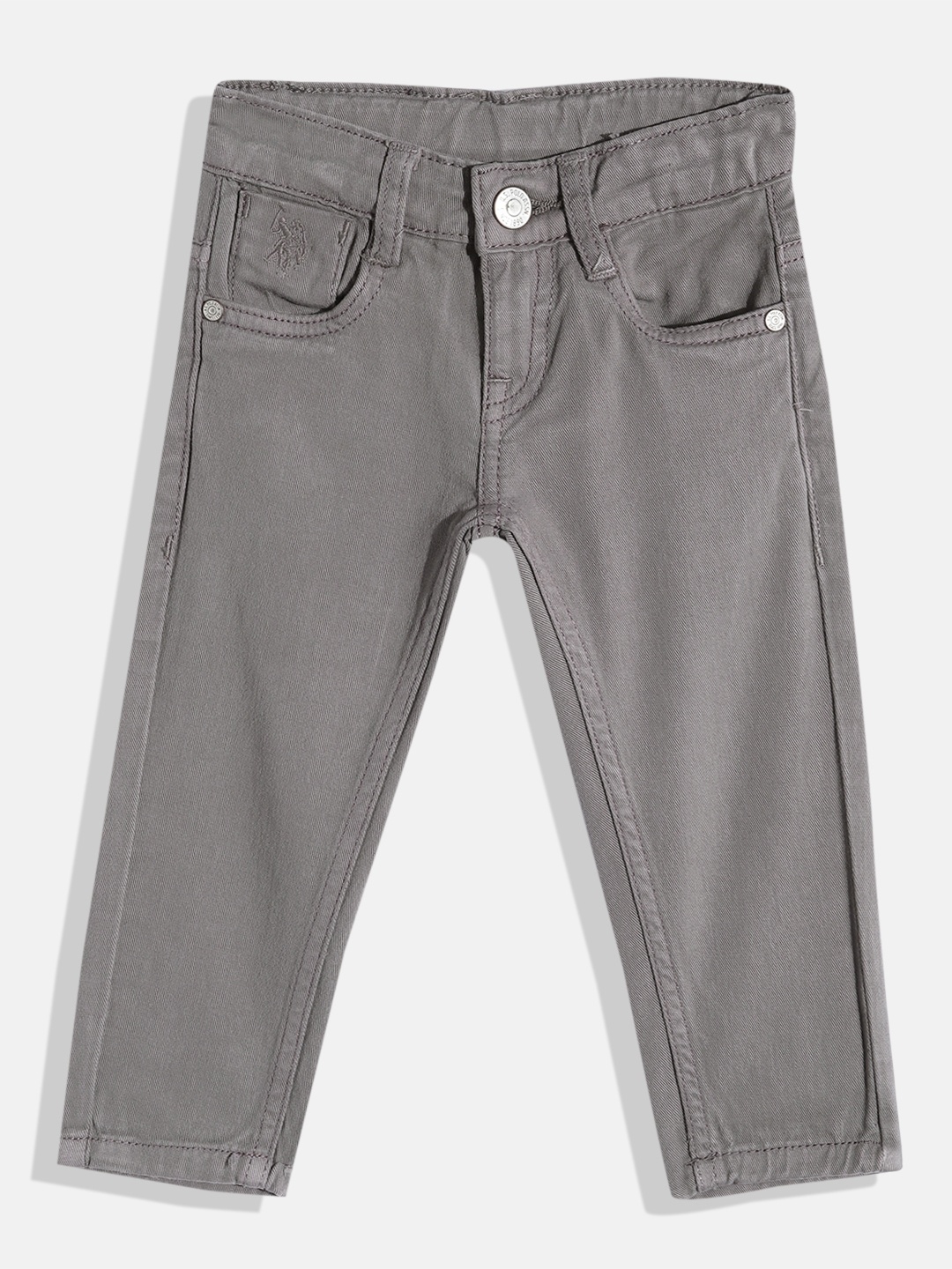 

U.S. Polo Assn. Kids Boys Mid-Rise Slim Fit Stretchable Jeans, Grey