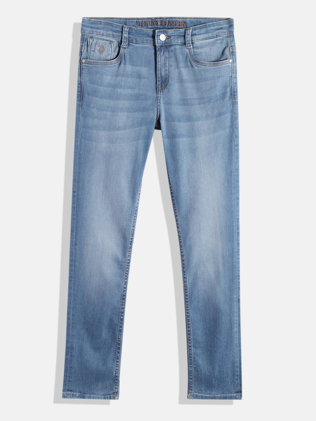 

U.S. Polo Assn. Kids Boys Regular Fit Clean Look Stretchable Jeans, Blue