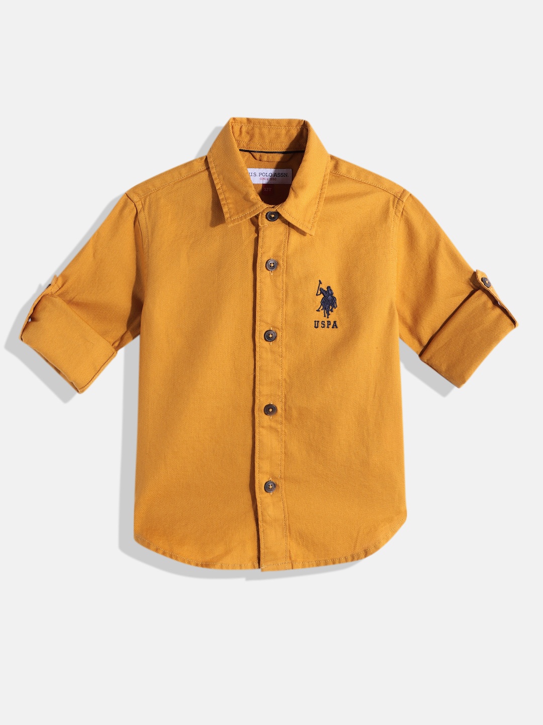 

U.S. Polo Assn. Kids Boys Pure Cotton Casual Shirt, Mustard