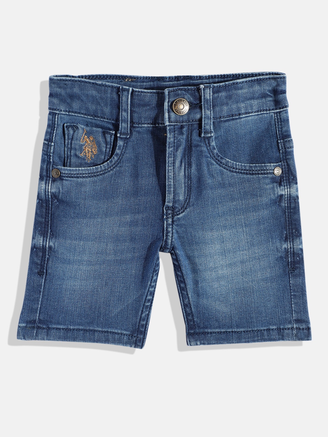 

U.S. Polo Assn. Kids Boys Washed Denim Shorts, Blue