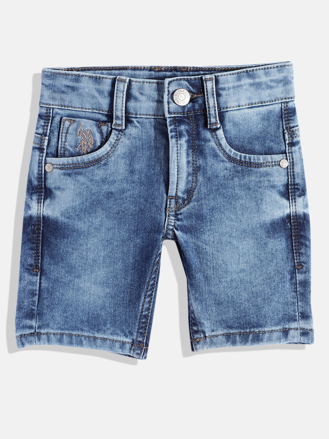 

U.S. Polo Assn. Kids Boys Washed Denim Shorts, Blue