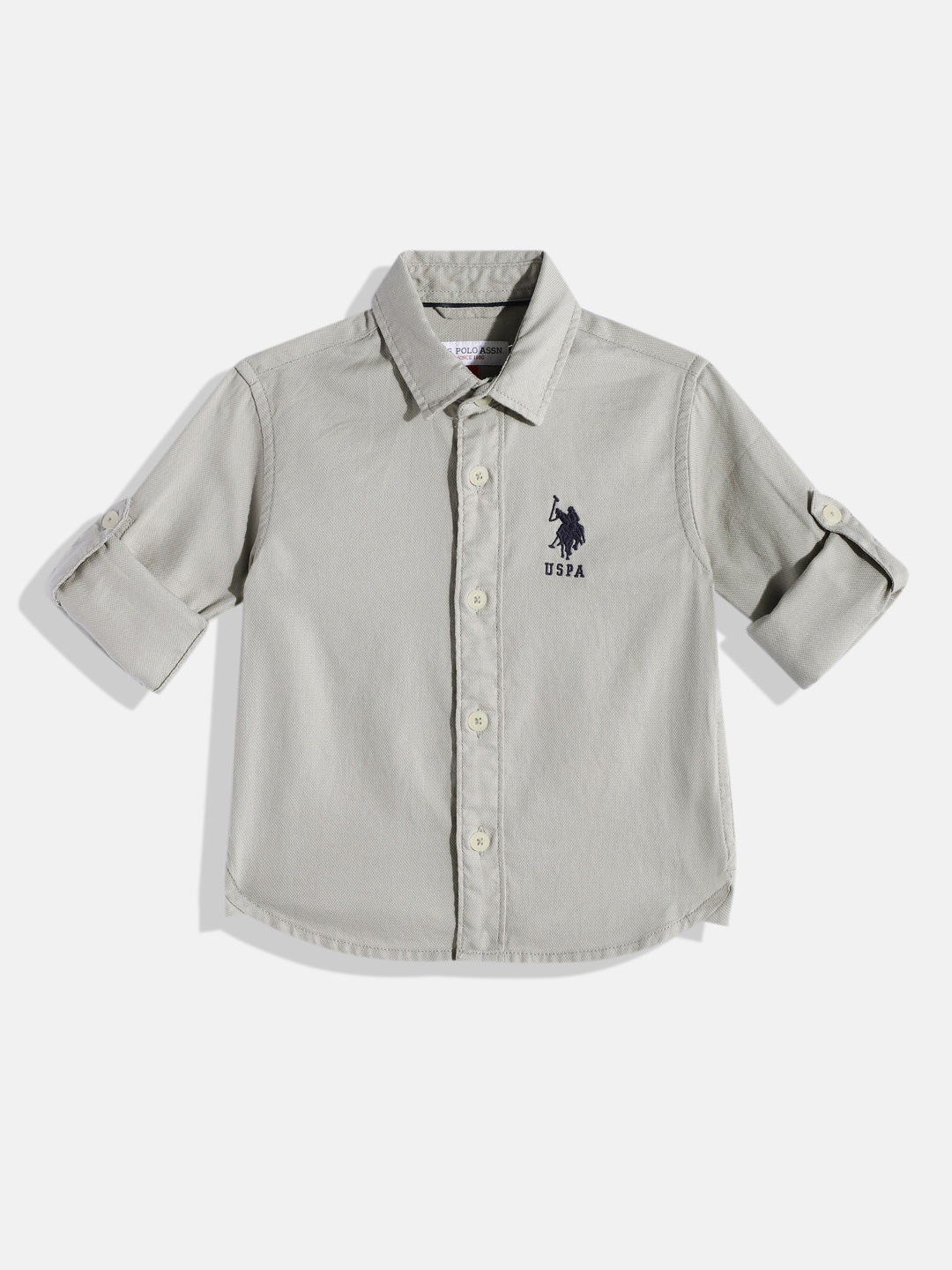 

U.S. Polo Assn. Kids Boys Pure Cotton Casual Shirt, Grey