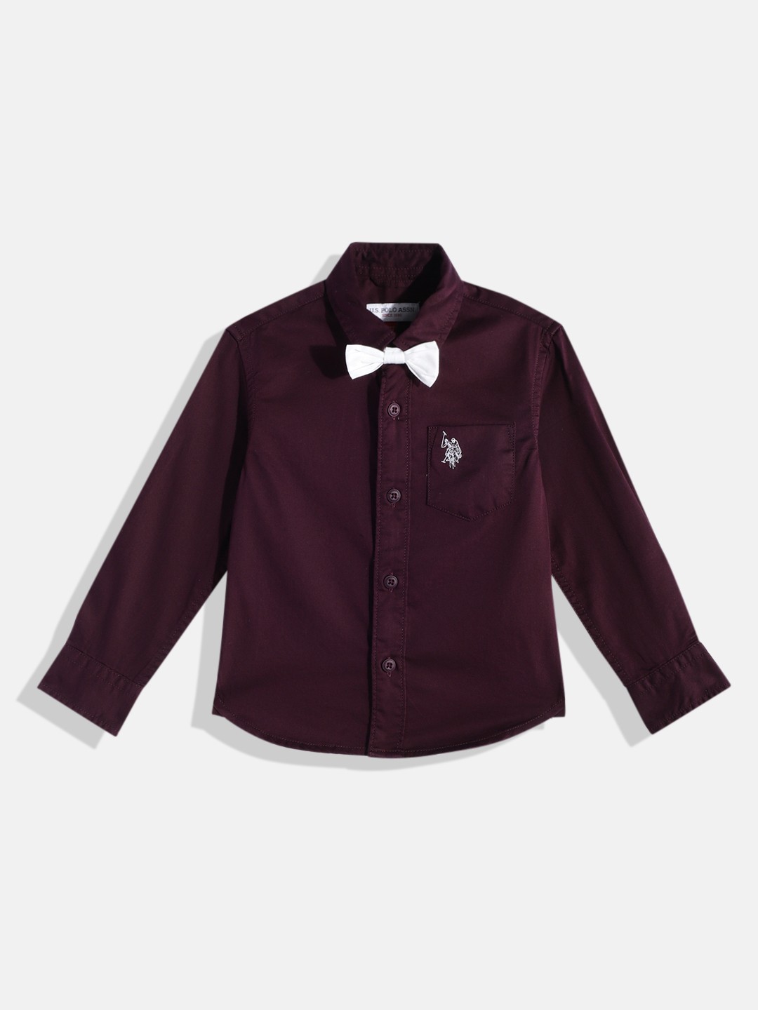 

U.S. Polo Assn. Kids Boys Pure Cotton Casual Shirt, Burgundy