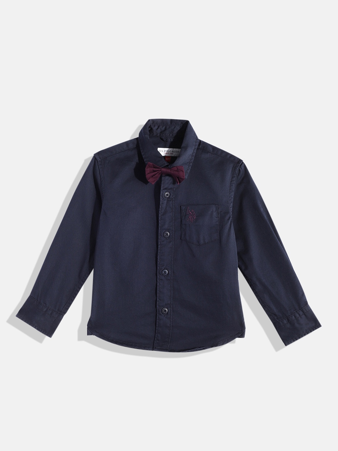 

U.S. Polo Assn. Kids Boys Pure Cotton Casual Shirt, Navy blue