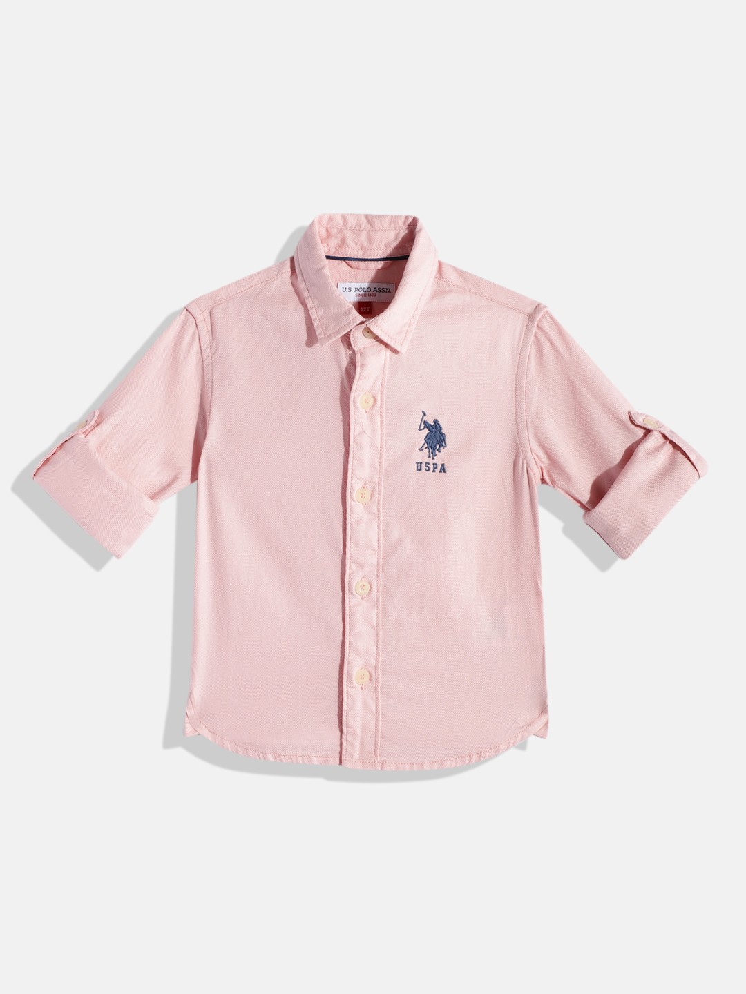 

U.S. Polo Assn. Kids Boys Solid Corduroy Pure Cotton Casual Shirt, Pink