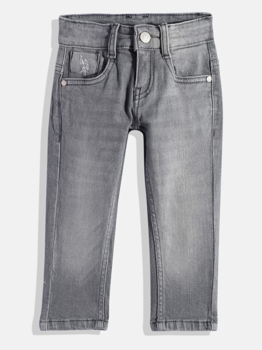 

U.S. Polo Assn. Kids Boys Slim Fit Clean Look Stretchable Jeans, Grey