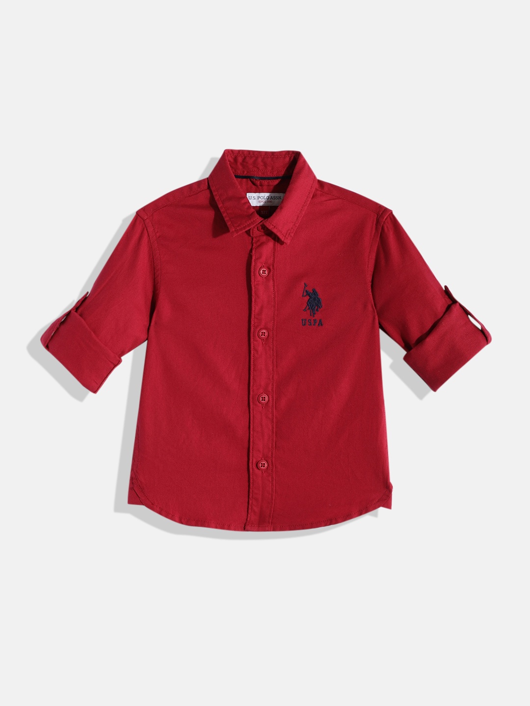 

U.S. Polo Assn. Kids Boys Solid Casual Shirt, Red