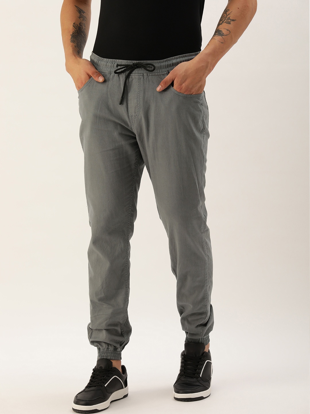 

IVOC Men Solid Slim Fit Joggers, Grey