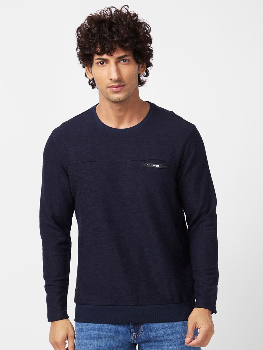 

SPYKAR Cotton Pullover Sweatshirt, Blue