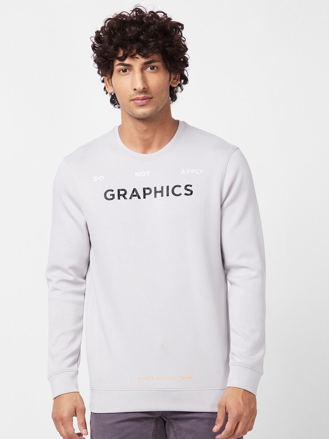 

SPYKAR Typography Printed Sweatshirt, Grey