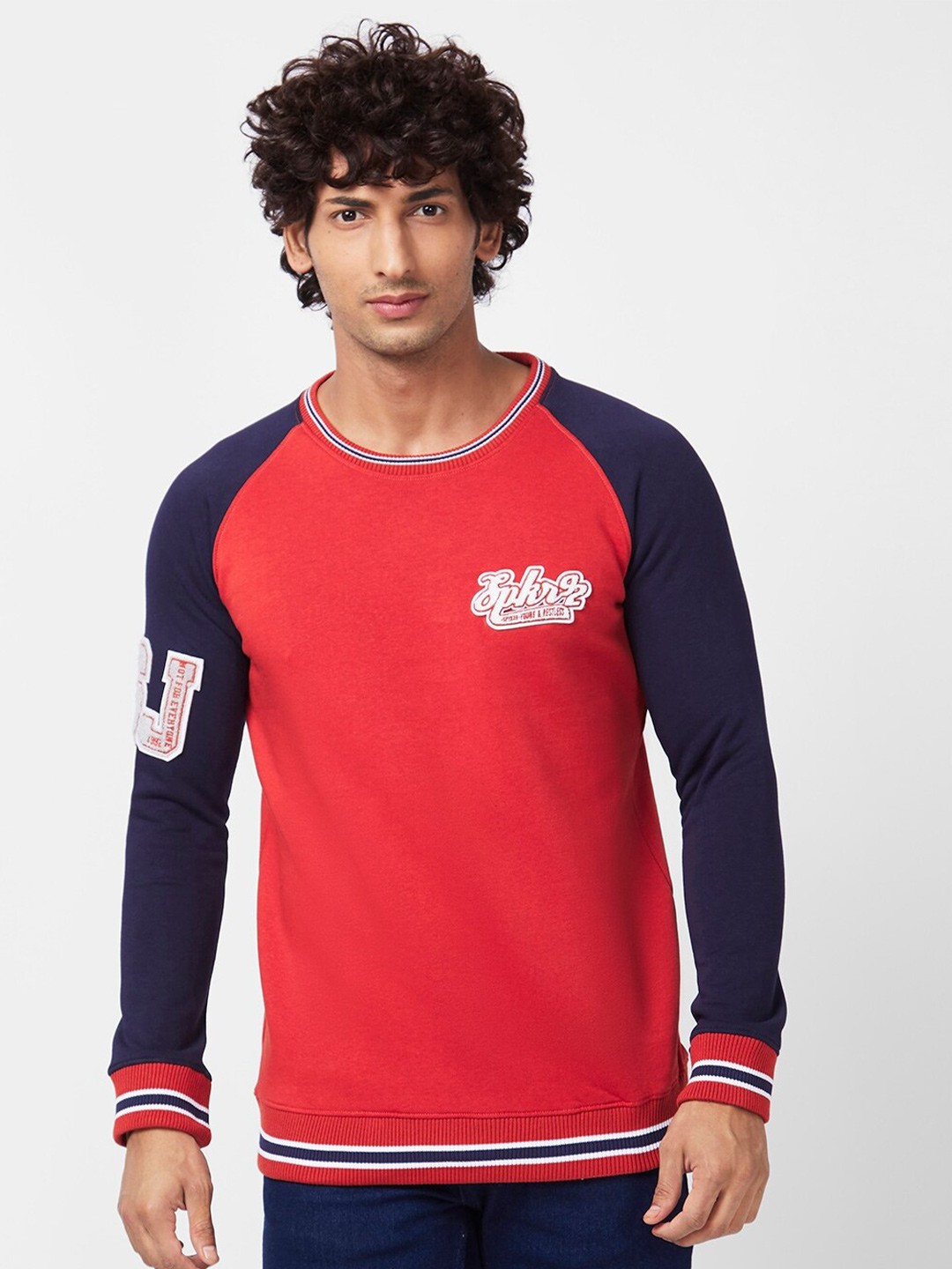 

SPYKAR Round Neck Sweatshirt, Red