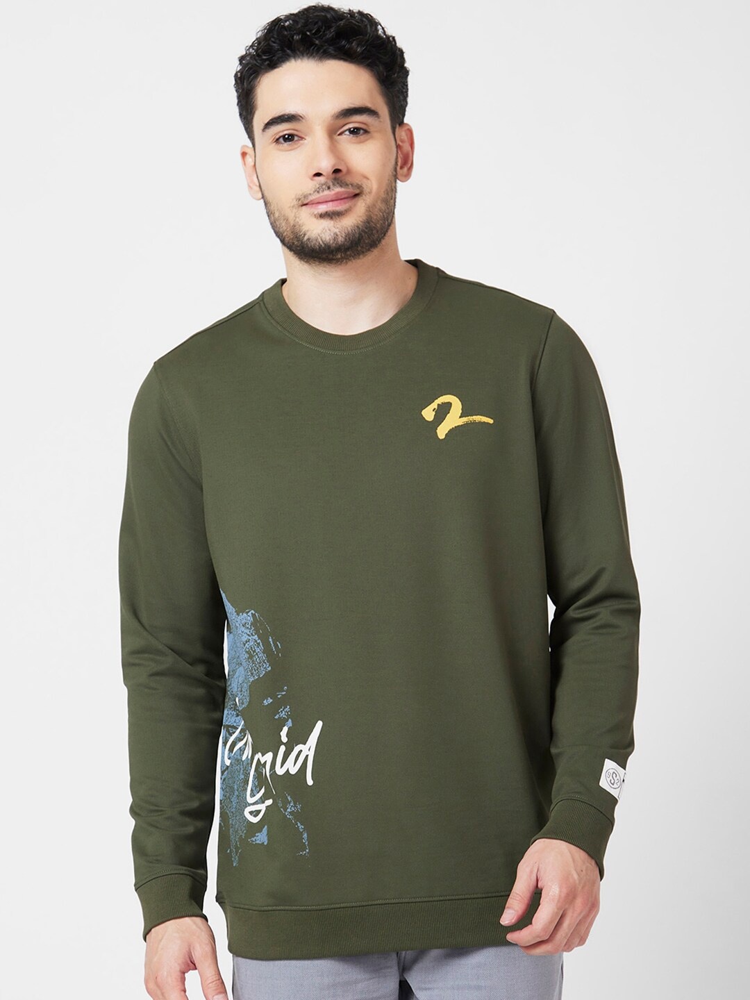 

SPYKAR Round Neck Sweatshirt, Green