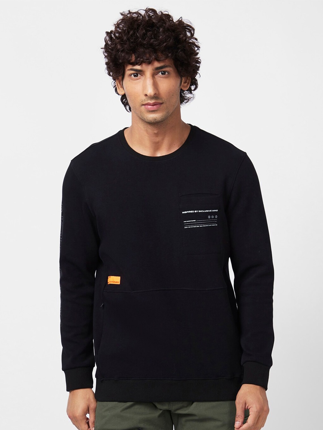 

SPYKAR Round Neck Sweatshirt, Black
