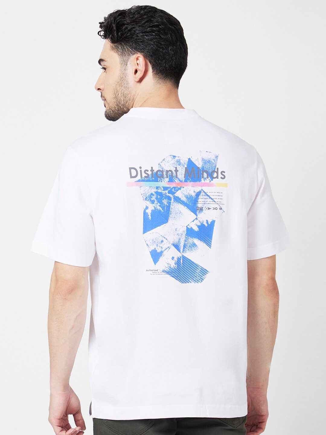 

SPYKAR Graphic Printed Relaxed Fit Cotton Casual T-Shirt, White