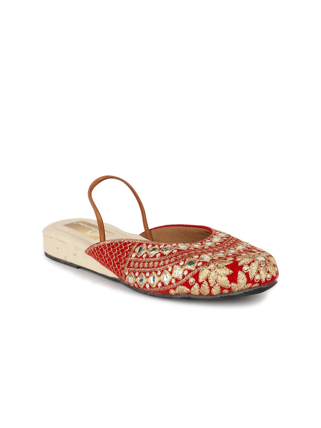 

The Desi Dulhan Embroidered Ethnic Mules, Red