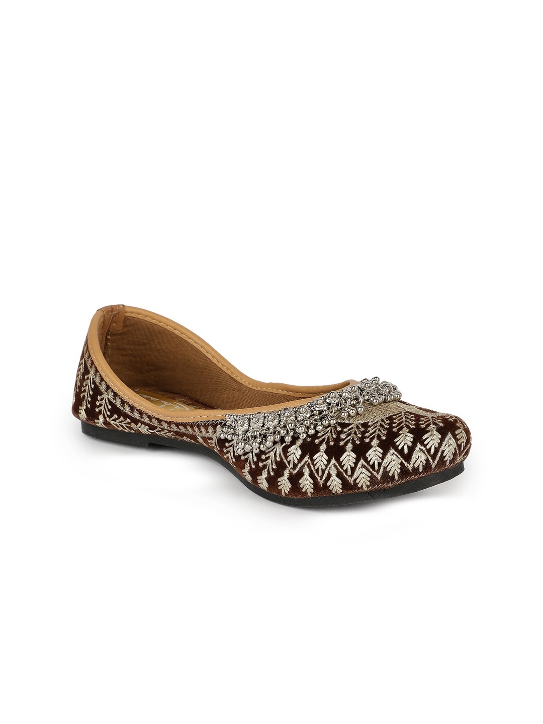 

The Desi Dulhan Embellished Embroidered Ethnic Mojaris, Brown