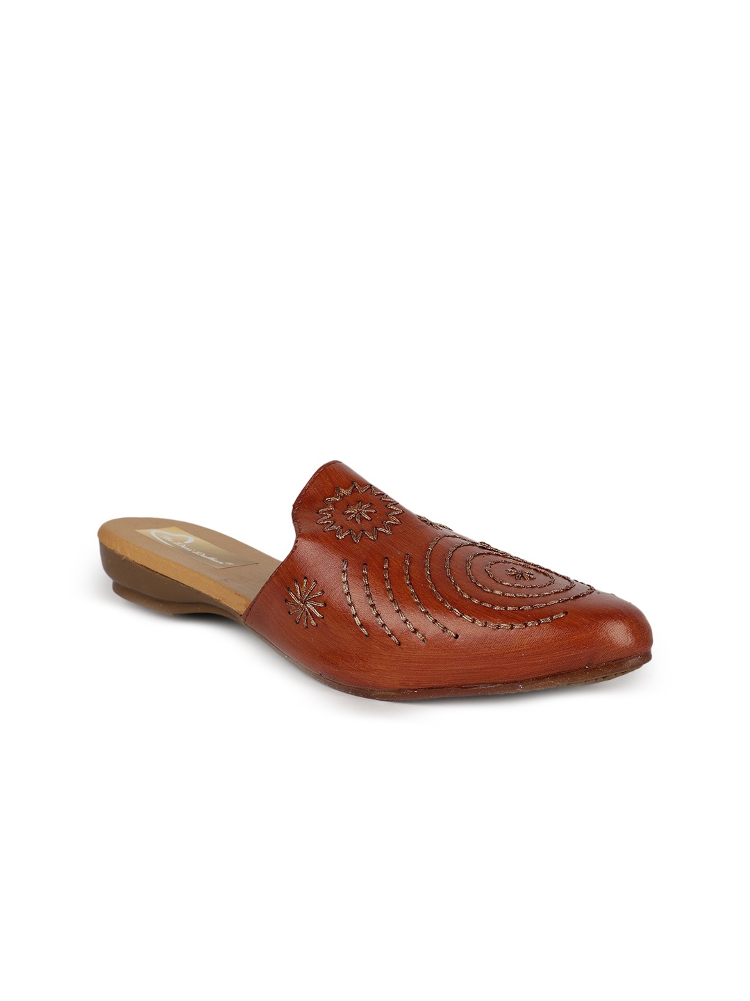 

The Desi Dulhan Pointed Toe Ethnic Embroidered Mules, Brown