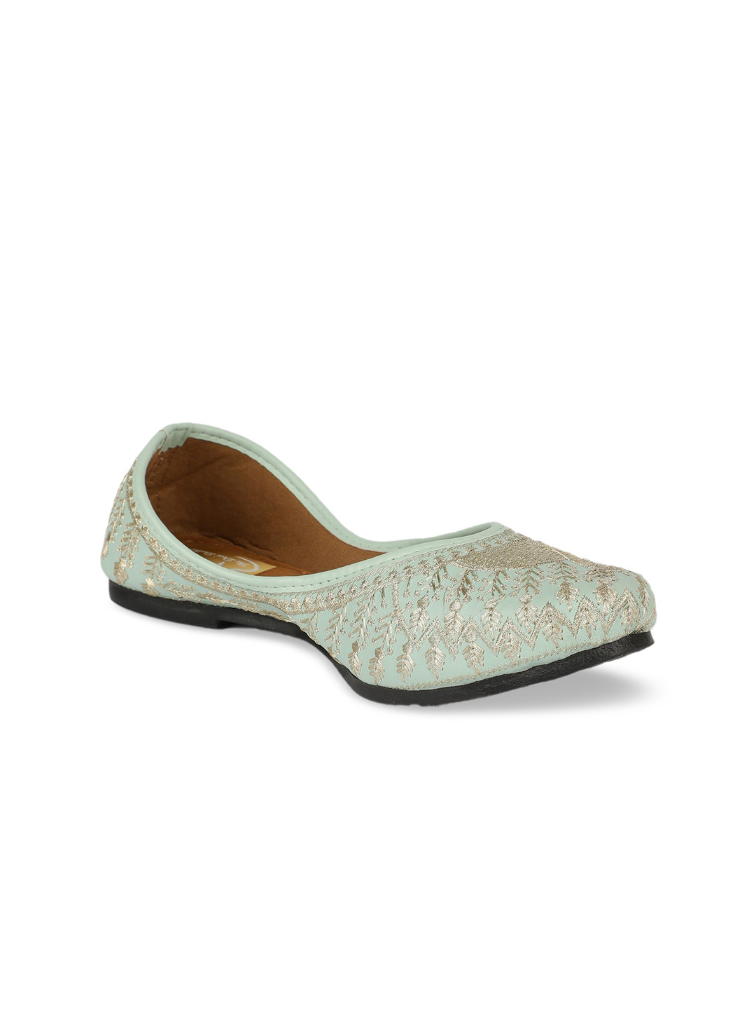 

The Desi Dulhan Embroidered Ethnic Mojaris, Sea green