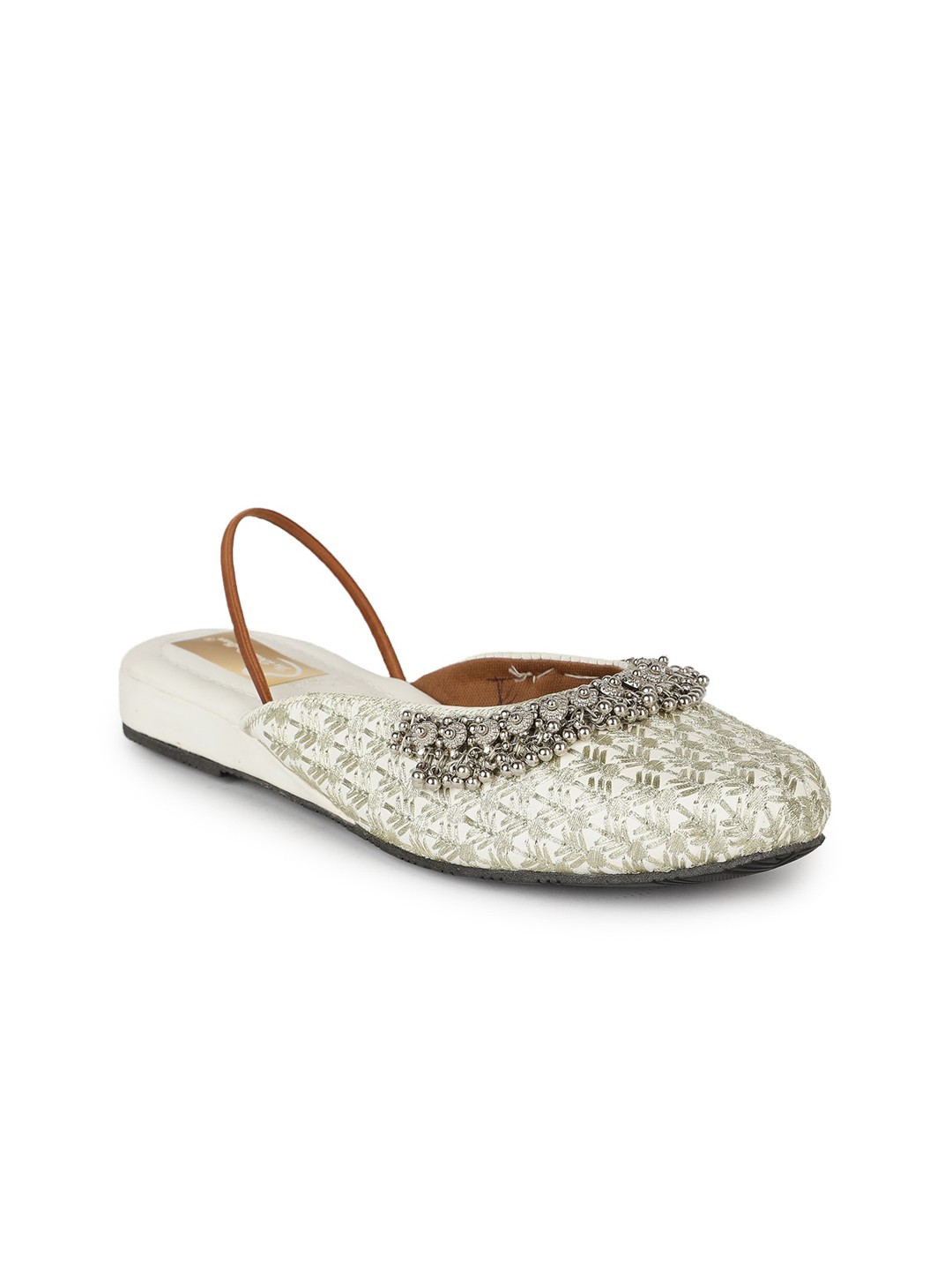 

The Desi Dulhan Embroidered Ethnic Mules, White