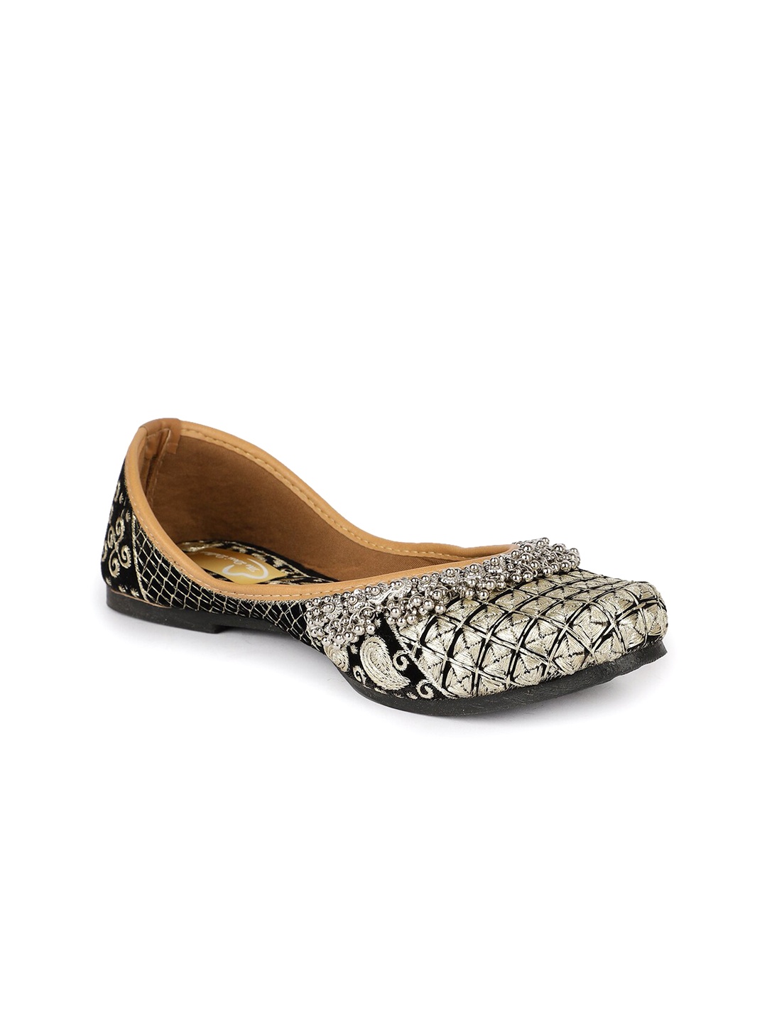 

The Desi Dulhan Embroidered Ethnic Mojaris, Black