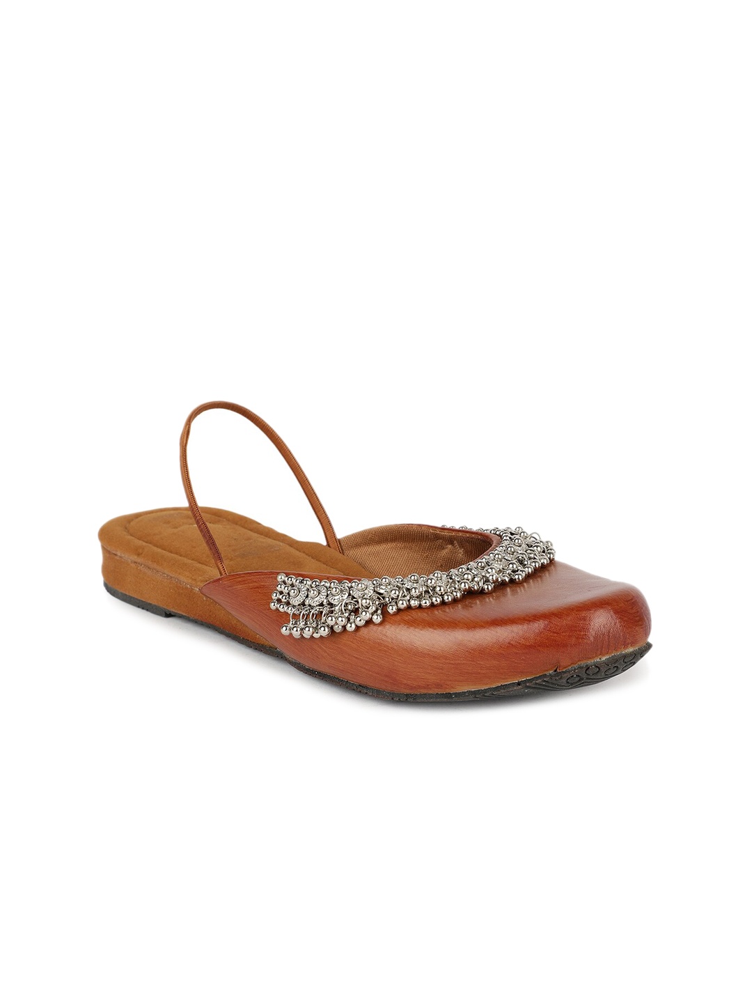 

The Desi Dulhan Ethnic Embellished Mules With Backstrap, Brown