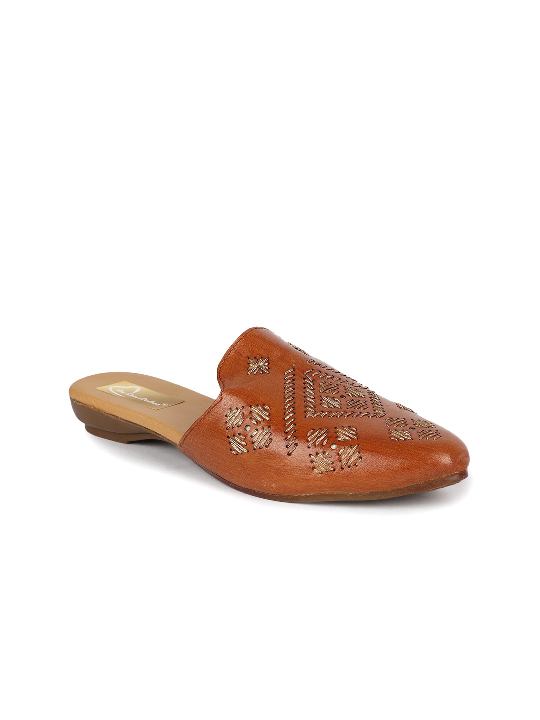 

The Desi Dulhan Embroidered Ethnic Mules, Brown