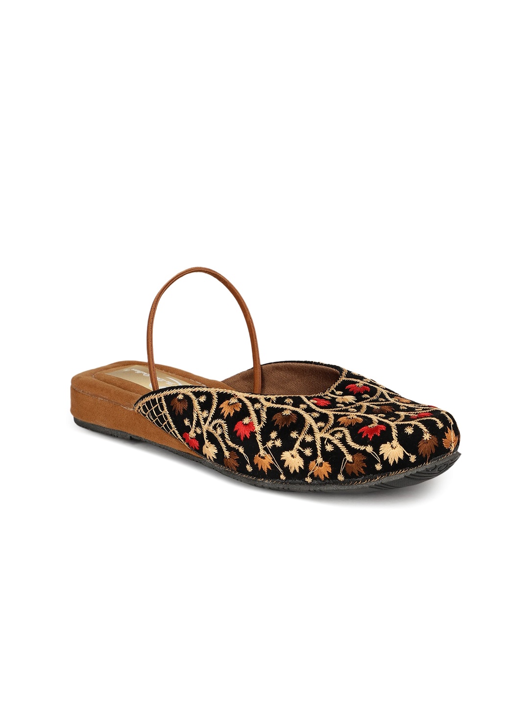 

The Desi Dulhan Embroidered Ethnic Mules, Black