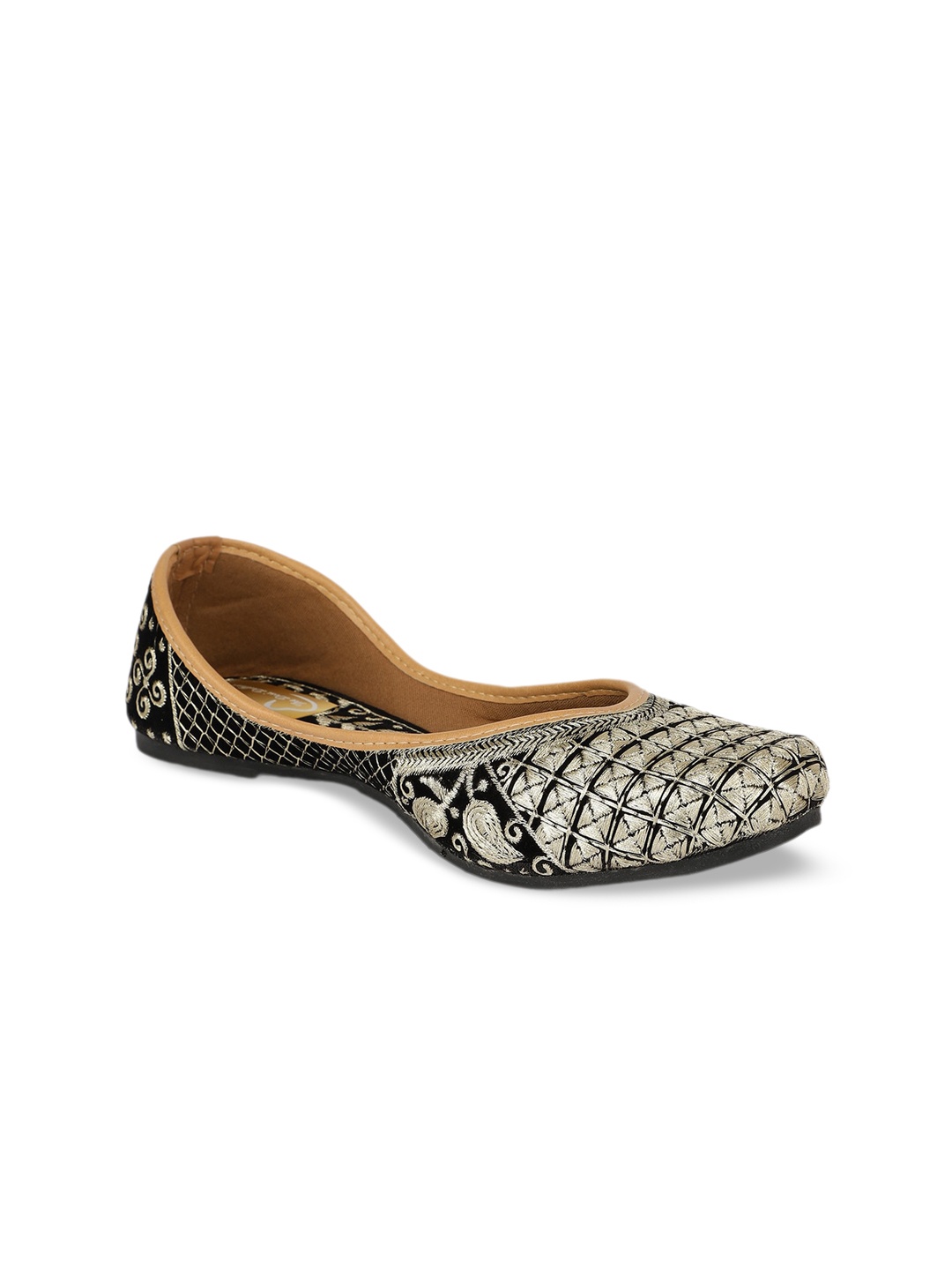 

The Desi Dulhan Embroidered Ethnic Mojaris, Black