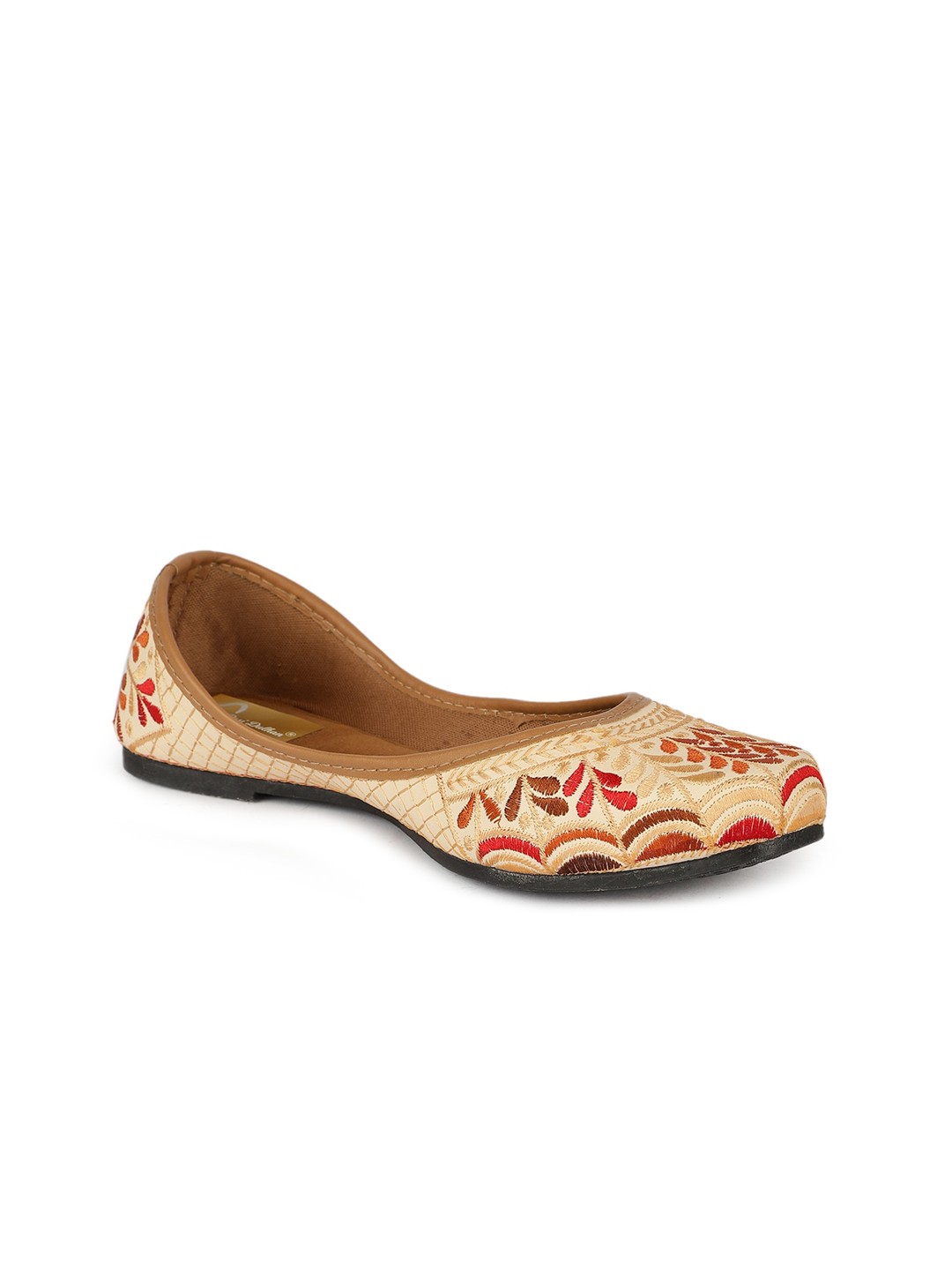 

The Desi Dulhan Embroidered Ethnic Mojaris, Gold