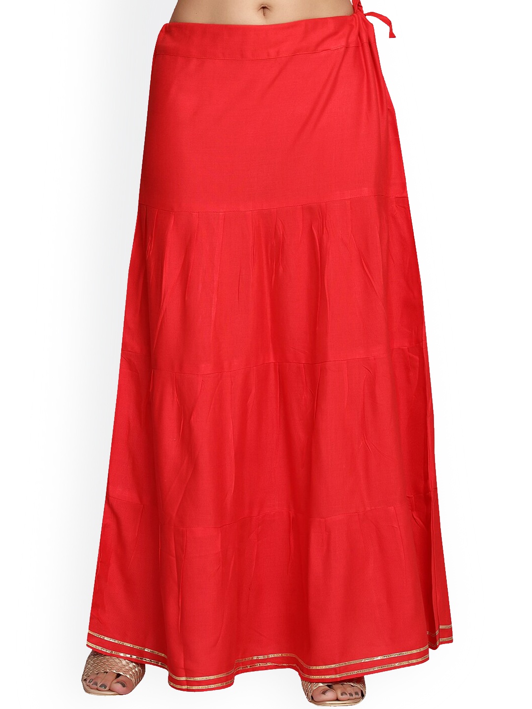 

BAESD Girls Cambric Cotton Maxi Flared Skirt, Red
